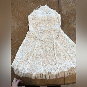 Cute Dress size M womens Cream Dress charlotte russe nwt pattern halter size M